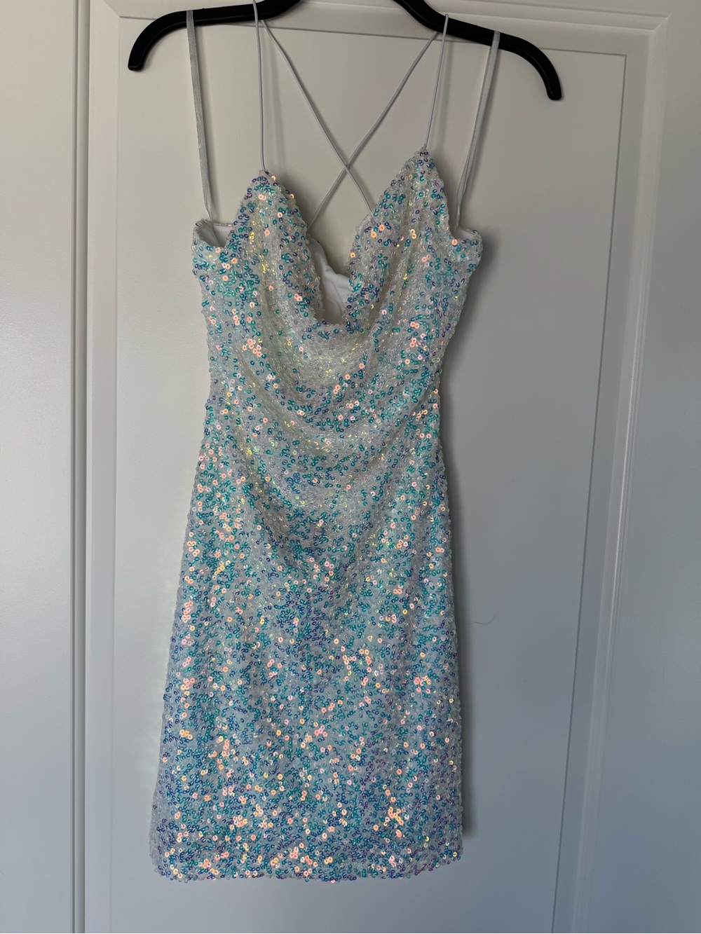 Windsor Iridescent White Sequin Mini Dress